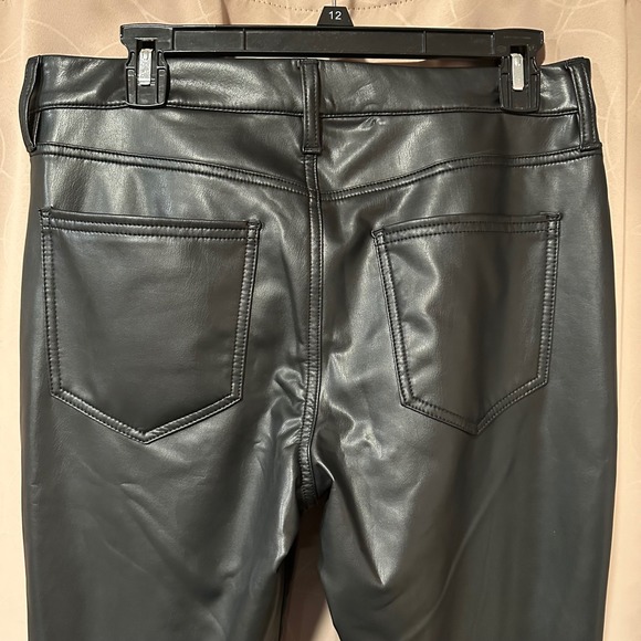 Banana Republic Womens Black Faux Leather Bootcut Fit FlarePants Size 30/10 - Picture 4 of 6
